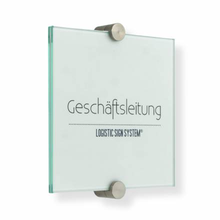 Glasschilder-Tuerschilder Türschild VITRUM K , Glasschild, Büroschild, Doppelglasschild